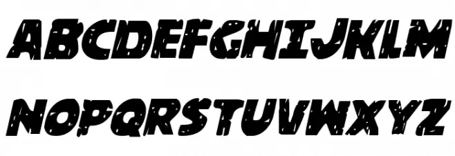 Behemuth Condensed Italic Schriftart Groß