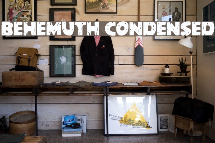 Behemuth Condensed Font examples