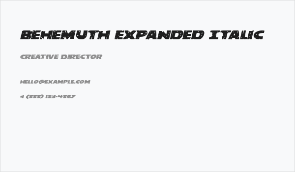 Behemuth Expanded Italic Business Card