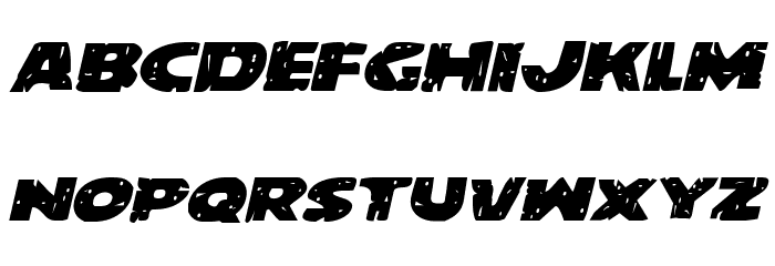 Behemuth Expanded Italic Font LOWERCASE