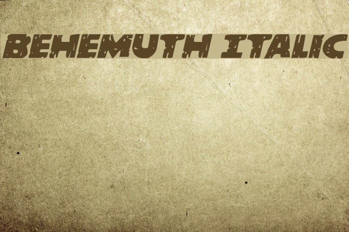 Behemuth Italic Font examples