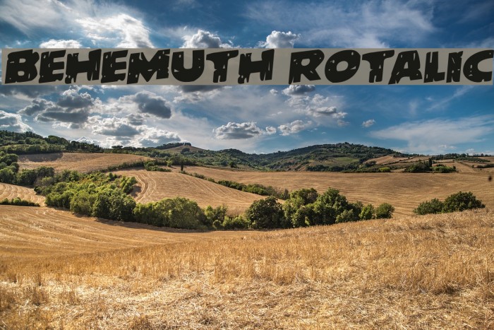Behemuth Rotalic Font examples