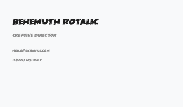 Behemuth Rotalic Business Card