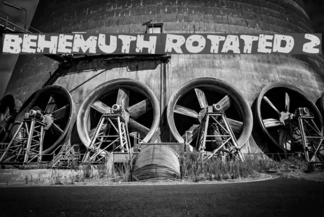 Behemuth Rotated 2 Font examples