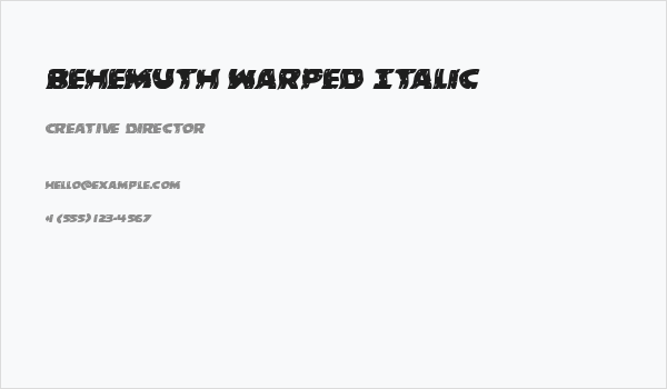 Behemuth Warped Italic Business Card