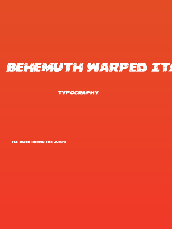 Behemuth Warped Italic Poster