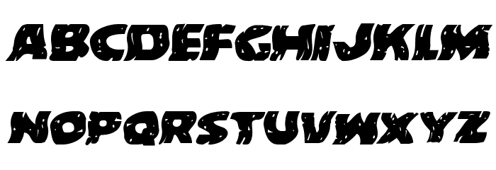 Behemuth Warped Italic Font LOWERCASE