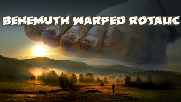 Behemuth Warped Rotalic Font examples