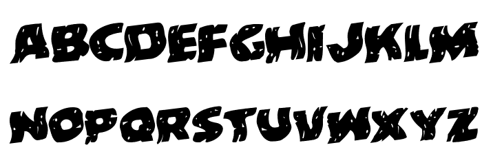 Behemuth Warped Rotalic Font LOWERCASE