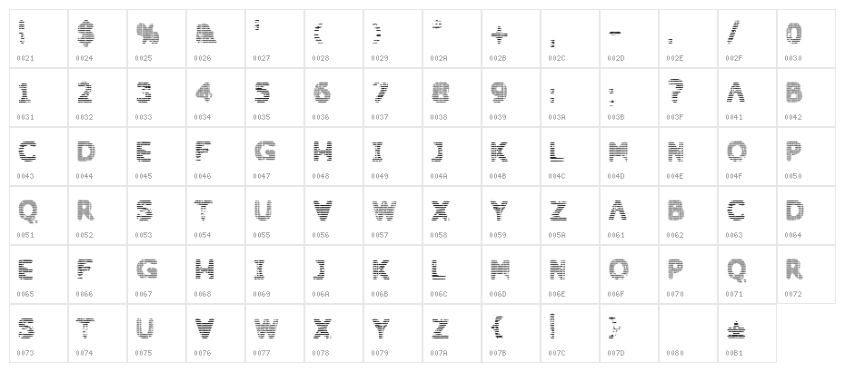 Behind Dirty Blinds Character Map