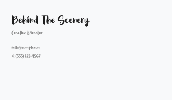 Behind The Scenery Business Card