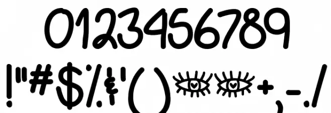 Behind Violet Eyes Font OTHER CHARS