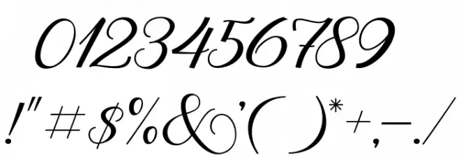 BehindScript Font OTHER CHARS