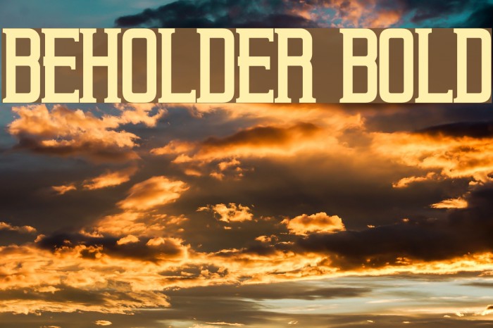Beholder Bold Font examples