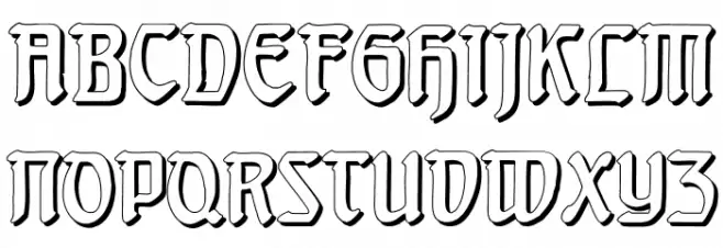 BehrensschriftShadow Шрифта ВЕРХНИЙ