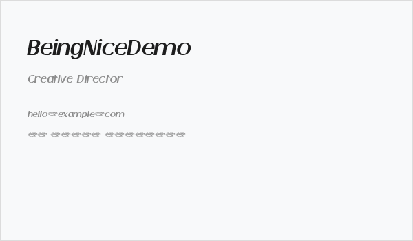 BeingNiceDemo Business Card