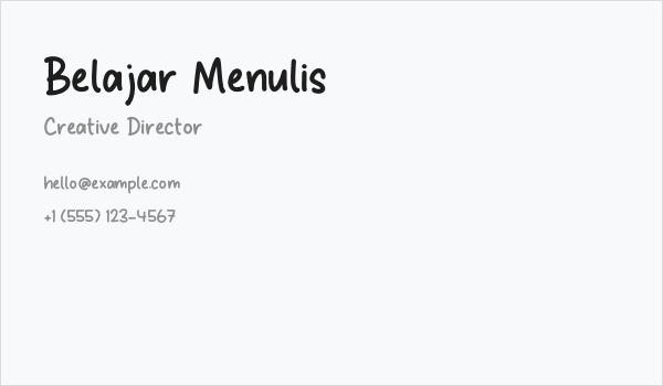 Belajar Menulis Business Card