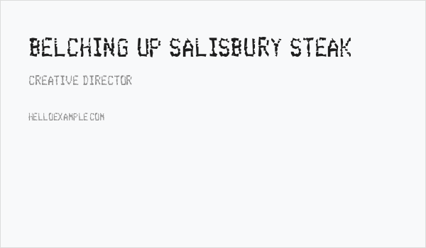 Belching Up Salisbury Steak Business Card