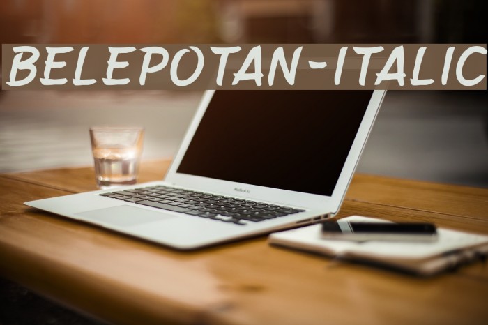Belepotan-Italic Font examples