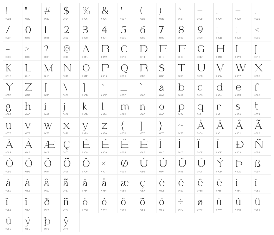 BelfinaHusairy-Regular Character Map