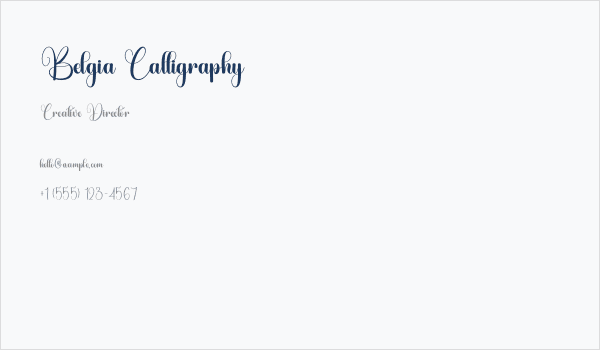Belgia Calligraphy Business Card