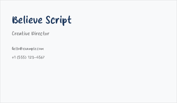 Believe Script Business Card