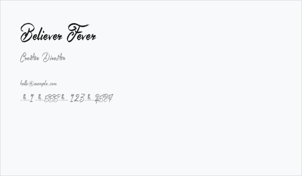 Believer Fever Business Card