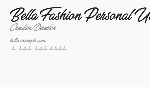 Bella Fashion Personal Use  Business Card