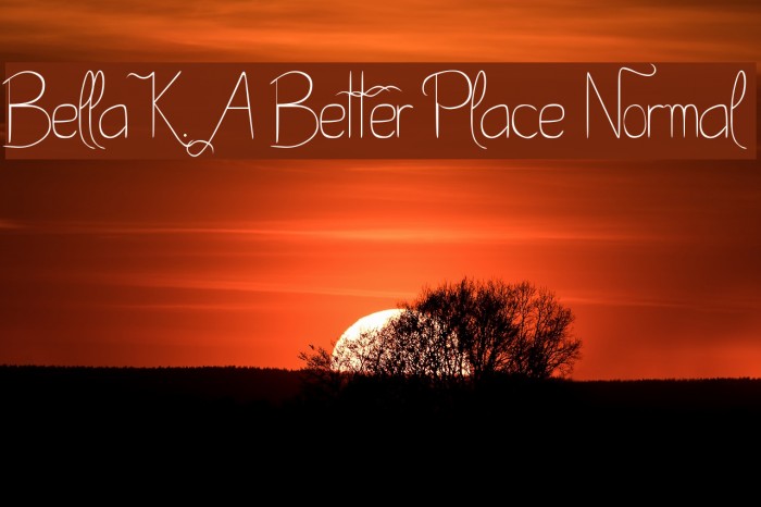 Bella K. A Better Place Normal Font examples