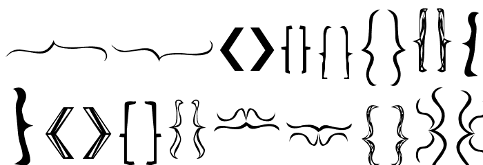 Bella K. Brackets - Font LOWERCASE