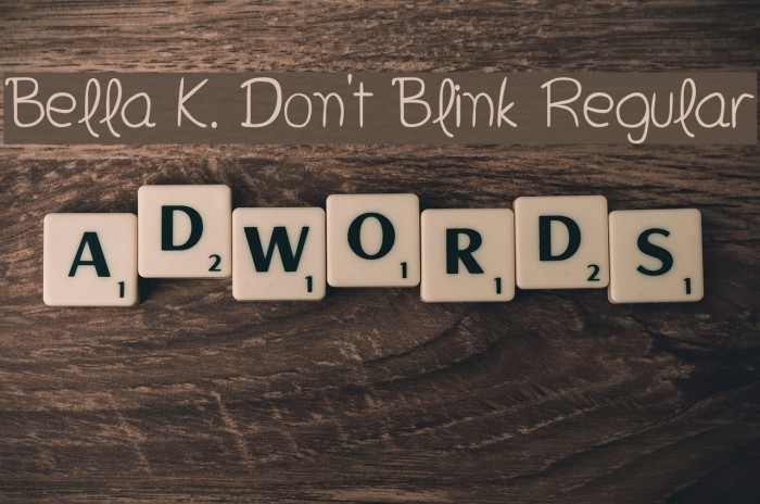 Bella K. Don't Blink Regular Font examples