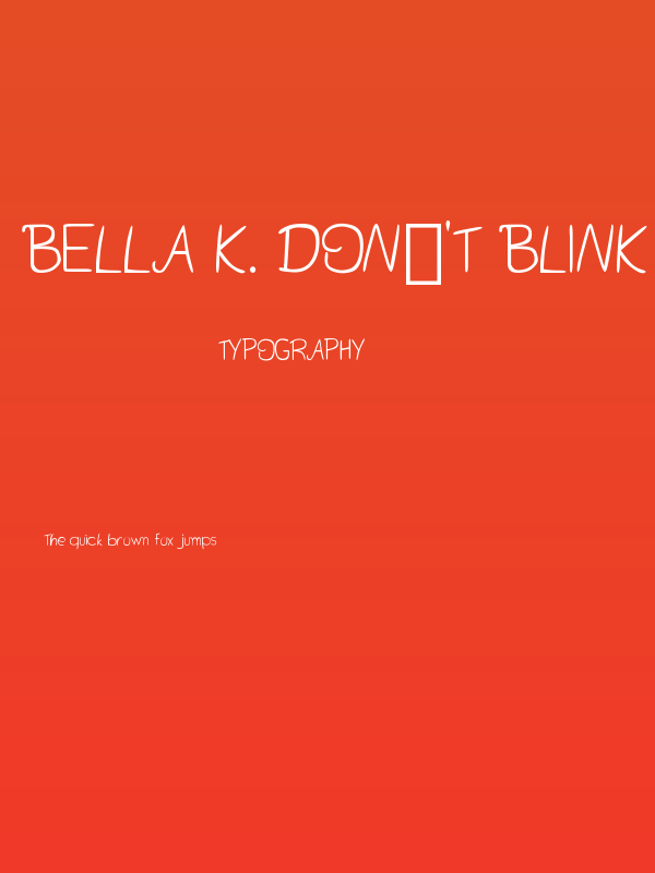 Bella K. Don't Blink Regular Poster