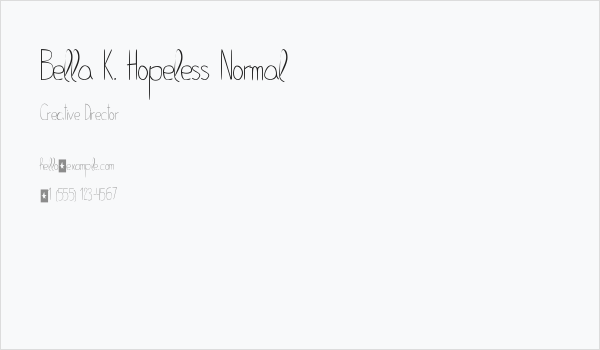 Bella K. Hopeless Normal Business Card