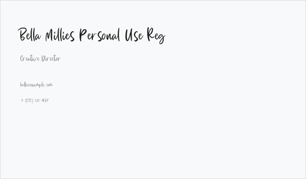 Bella Millies Personal Use Reg Business Card