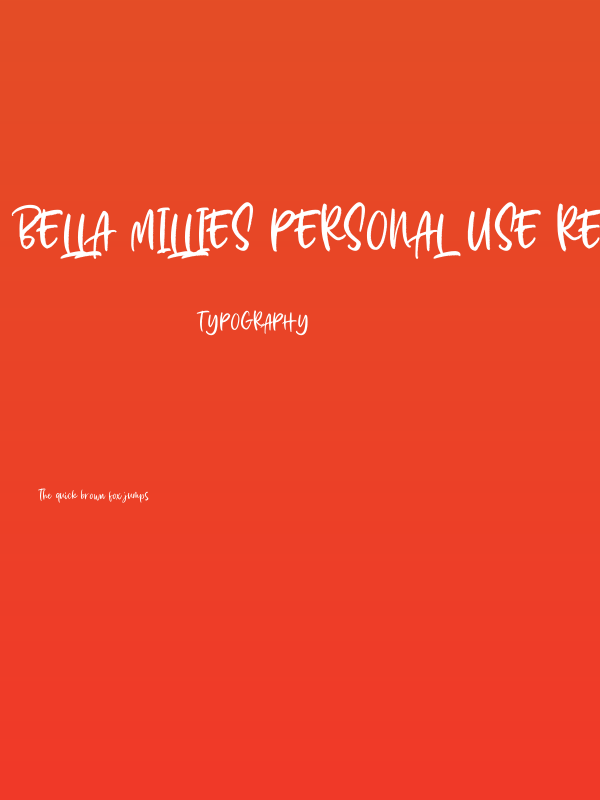 Bella Millies Personal Use Reg Poster