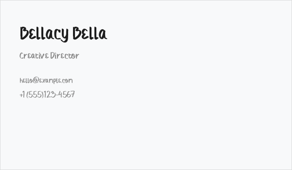 Bellacy Bella Business Card