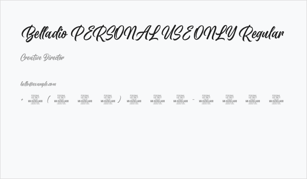 Belladio PERSONAL USE ONLY Regular Business Card