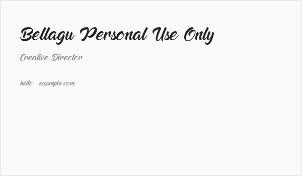 Bellagu Personal Use Only Business Card