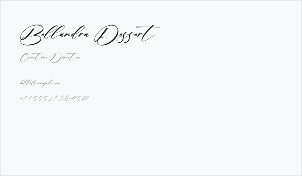 Bellandra Dessert Business Card