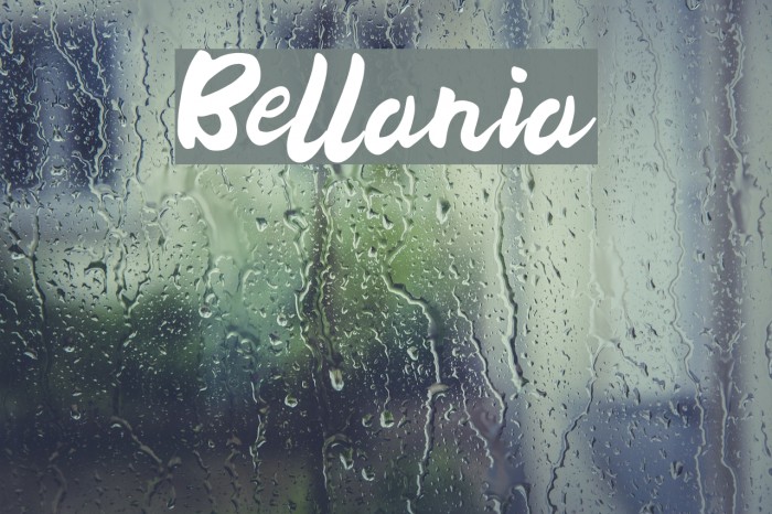 Bellania Font examples