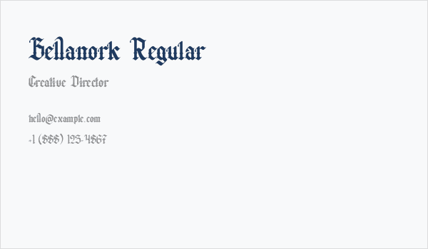Bellanork Regular Business Card