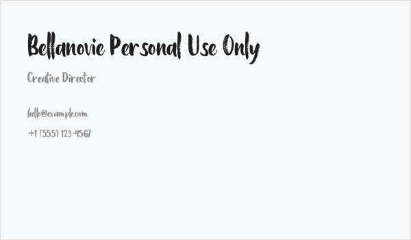 Bellanovie Personal Use Only Business Card