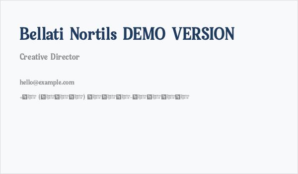 Bellati Nortils DEMO VERSION Business Card