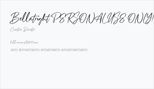 Bellatright PERSONAL USE ONLY! Business Card