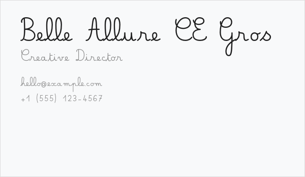 Belle Allure CE Gros Business Card