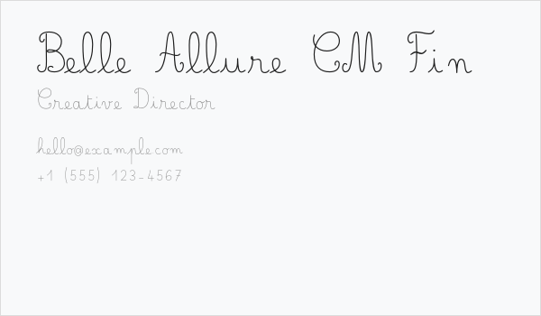 Belle Allure CM Fin Business Card