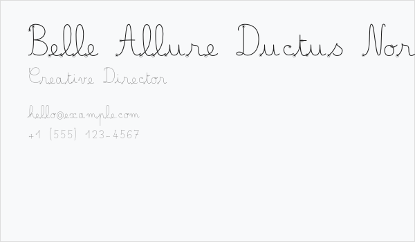 Belle Allure Ductus Normal Business Card