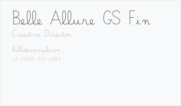 Belle Allure GS Fin Business Card