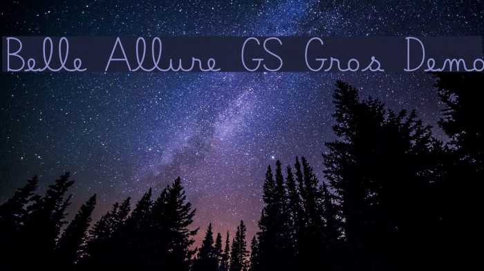 Belle Allure GS Gros Demo Font examples