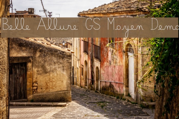 Belle Allure GS Moyen Demo Font examples